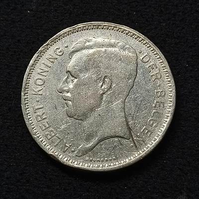 【全场包邮】纯粹捡漏拍466场-待排序 - 比利时1934年阿贝托20法郎银币