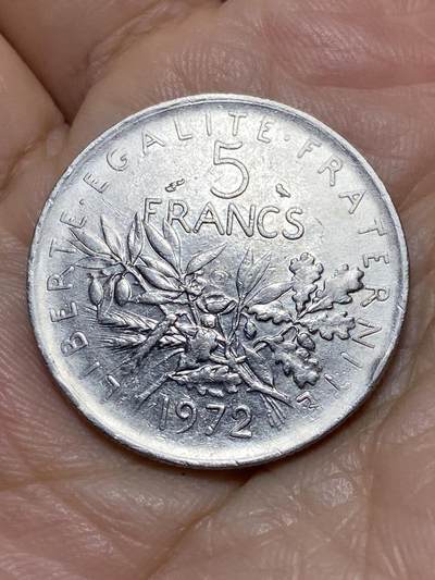 2025年第一百零五场(总第一百三十一场）外国好品散币(免佣金) - 法国🇫🇷1972年5法郎(猫头鹰标)