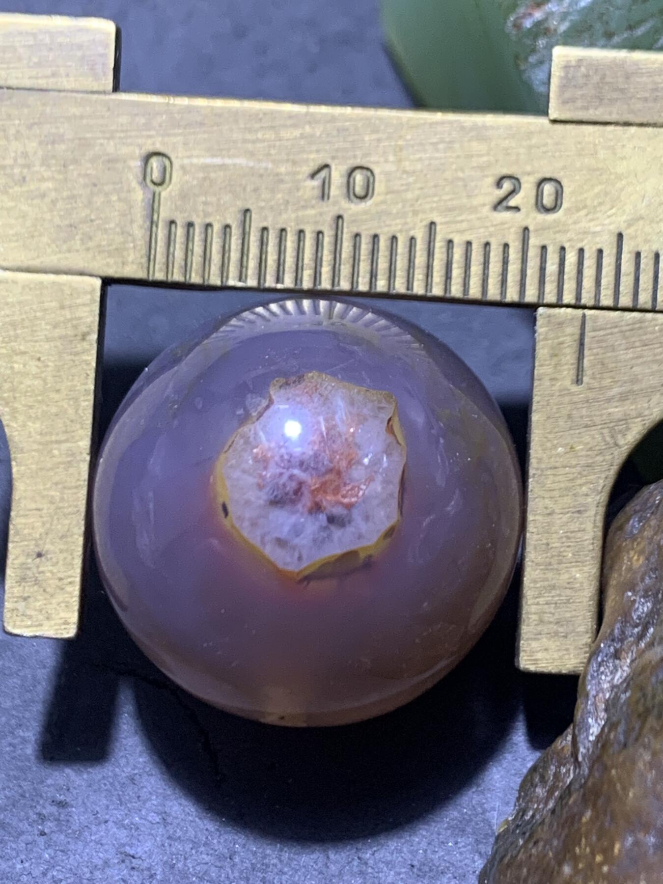 精美高玉化冰飘紫罗兰糖心料战国红玛瑙圆珠一个