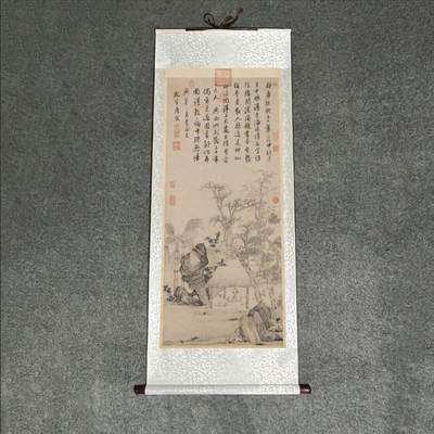 听雨轩 杂相专场（1） - 唐伯虎西洲话旧图卷轴画