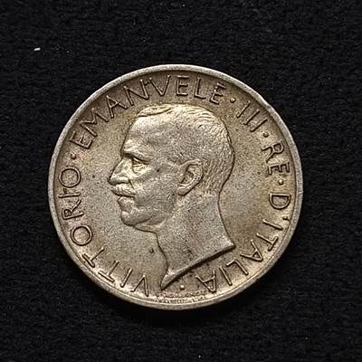 【全场包邮】纯粹捡漏拍466场-待排序 - 意大利1927年艾曼努尔三世老包浆好品5里拉银币