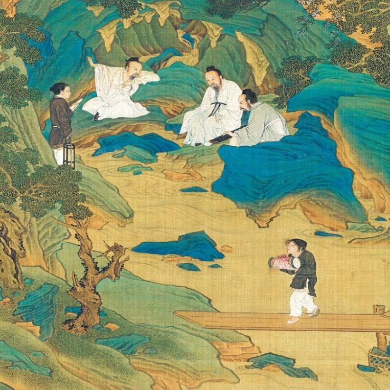 名家名画（装饰画）专场 明仇英桃源仙境图卷轴画