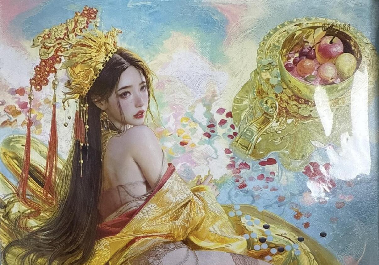 卡牌发烧友第十八期，祝各位中秋节快乐，本期参与拍卖的，随单带裸卡，进群享包邮（持续收拍品，每周六晚23:50截拍，焱卡文化，卡牌专场） 【A4大卡】焱卡文化 人间传 胡奿 粗闪 888/888