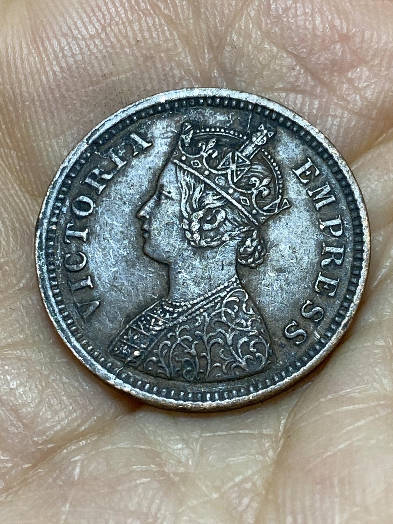 2025年第一百零五场(总第一百三十一场）外国好品散币(免佣金) 英属印度1887年1/2派斯