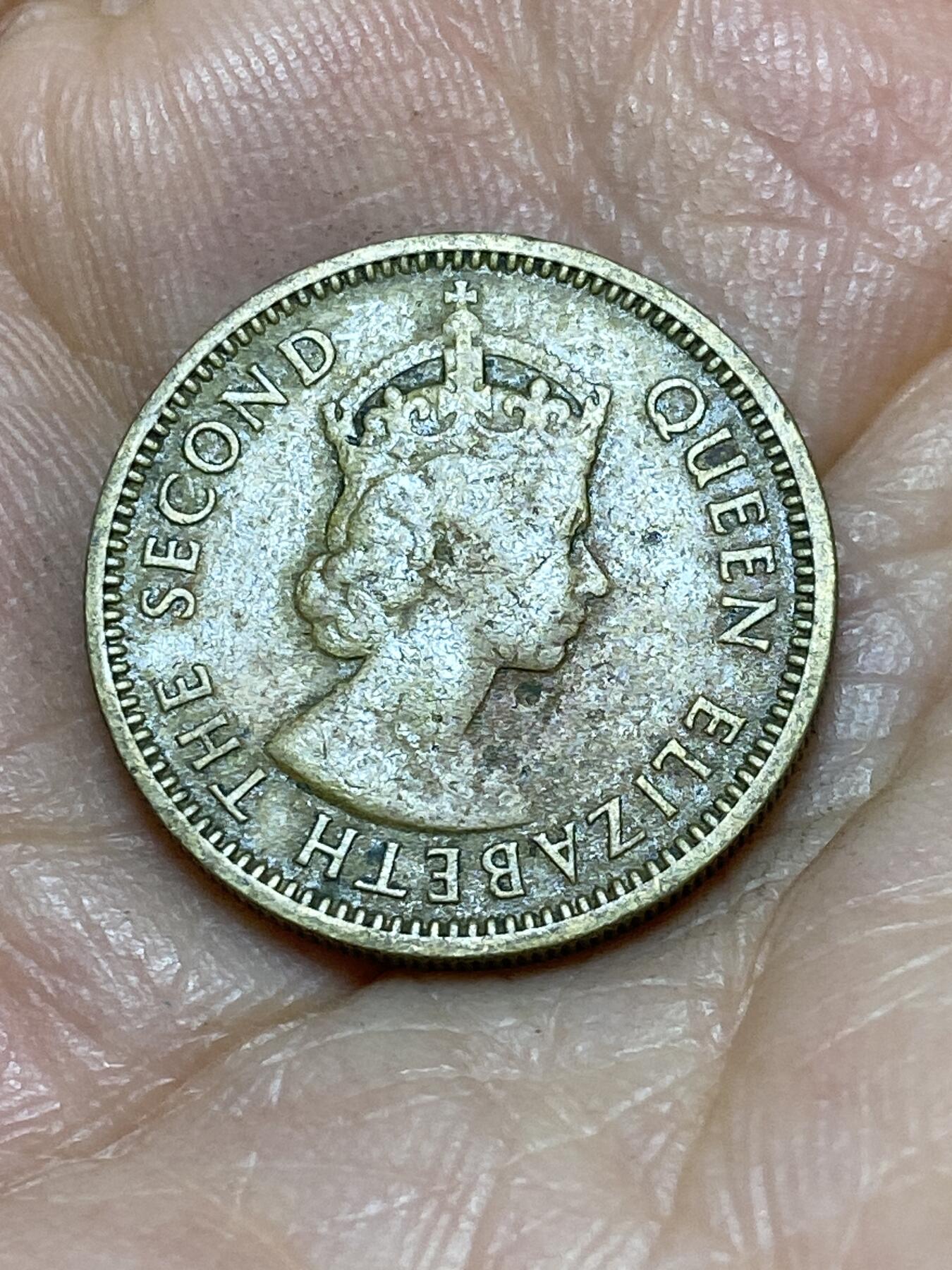2025年第一百零五场(总第一百三十一场）外国好品散币(免佣金) 英属加勒比领地1955年5分(伊丽莎白二世青年带冠，首发年)
