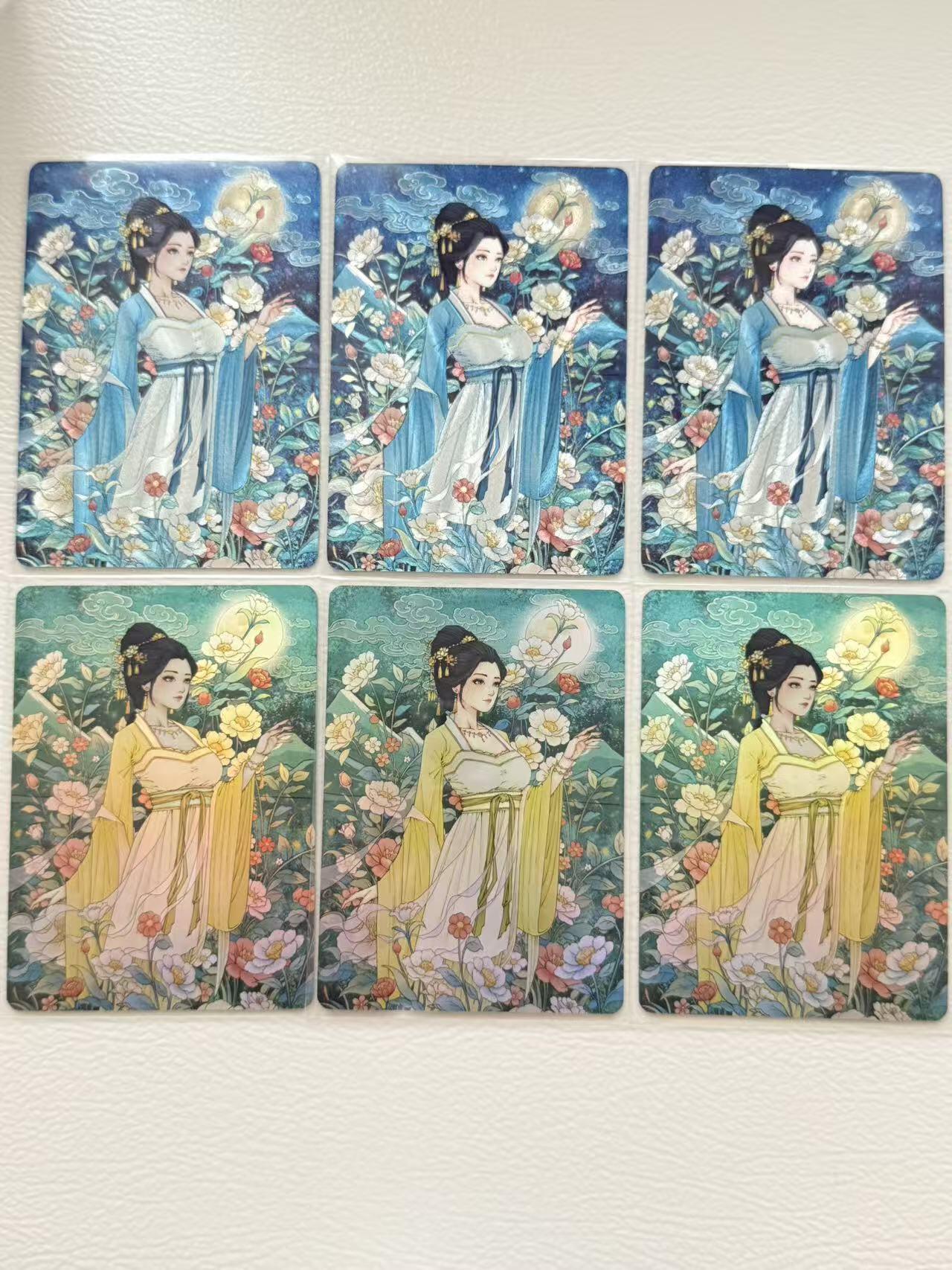 寸草不生拍卖会 第十期 2025 小花瓣 中秋节日卡 粗闪+异色彩闪 3宫一套