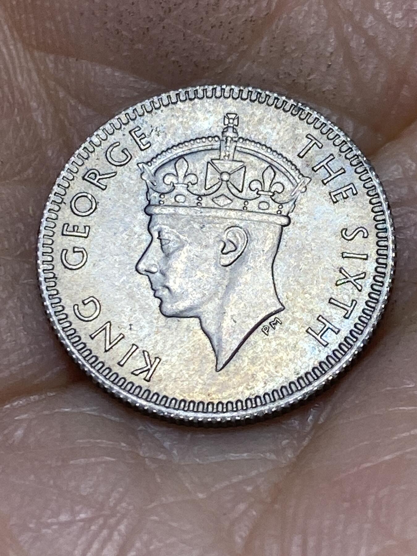 2025年第一百零五场(总第一百三十一场）外国好品散币(免佣金) 好品–英属马来亚1950年5分(乔治六世第三版，关门年仅发行3年)