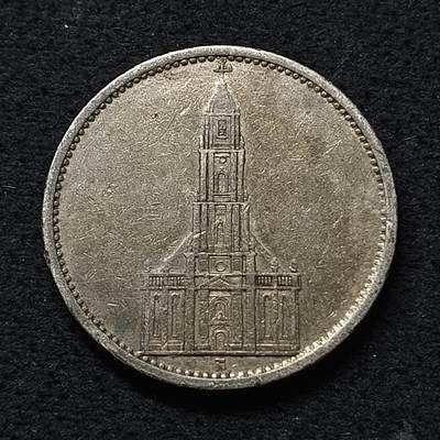 【全场包邮】纯粹捡漏拍466场-待排序 - 德国第三帝国1935年教堂5马克银币