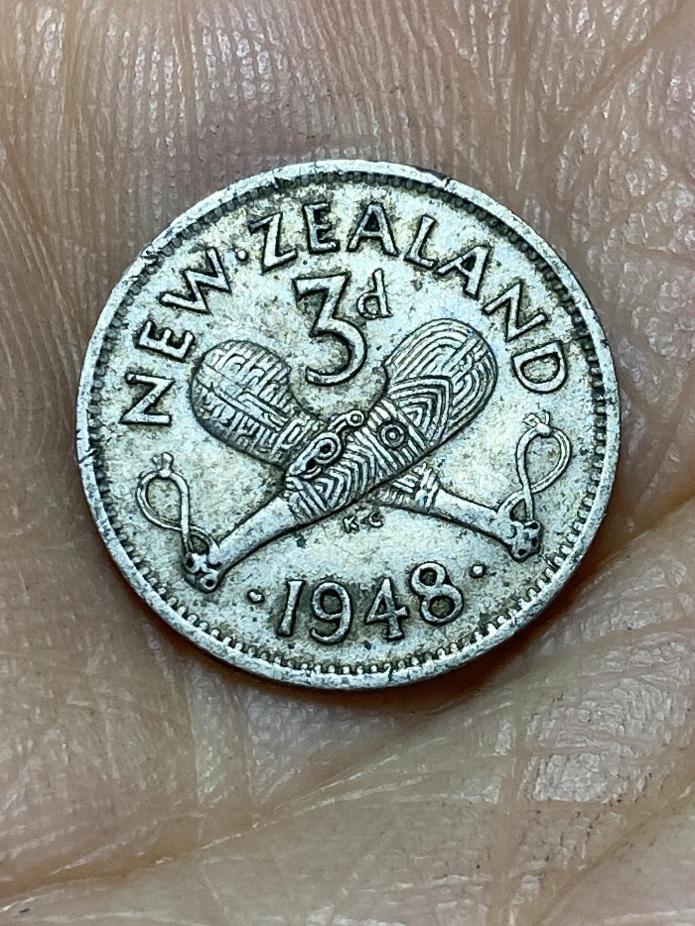 2025年第一百零五场(总第一百三十一场）外国好品散币(免佣金) 新西兰🇳🇿1948年3便士(乔治六世第三版，首发年)