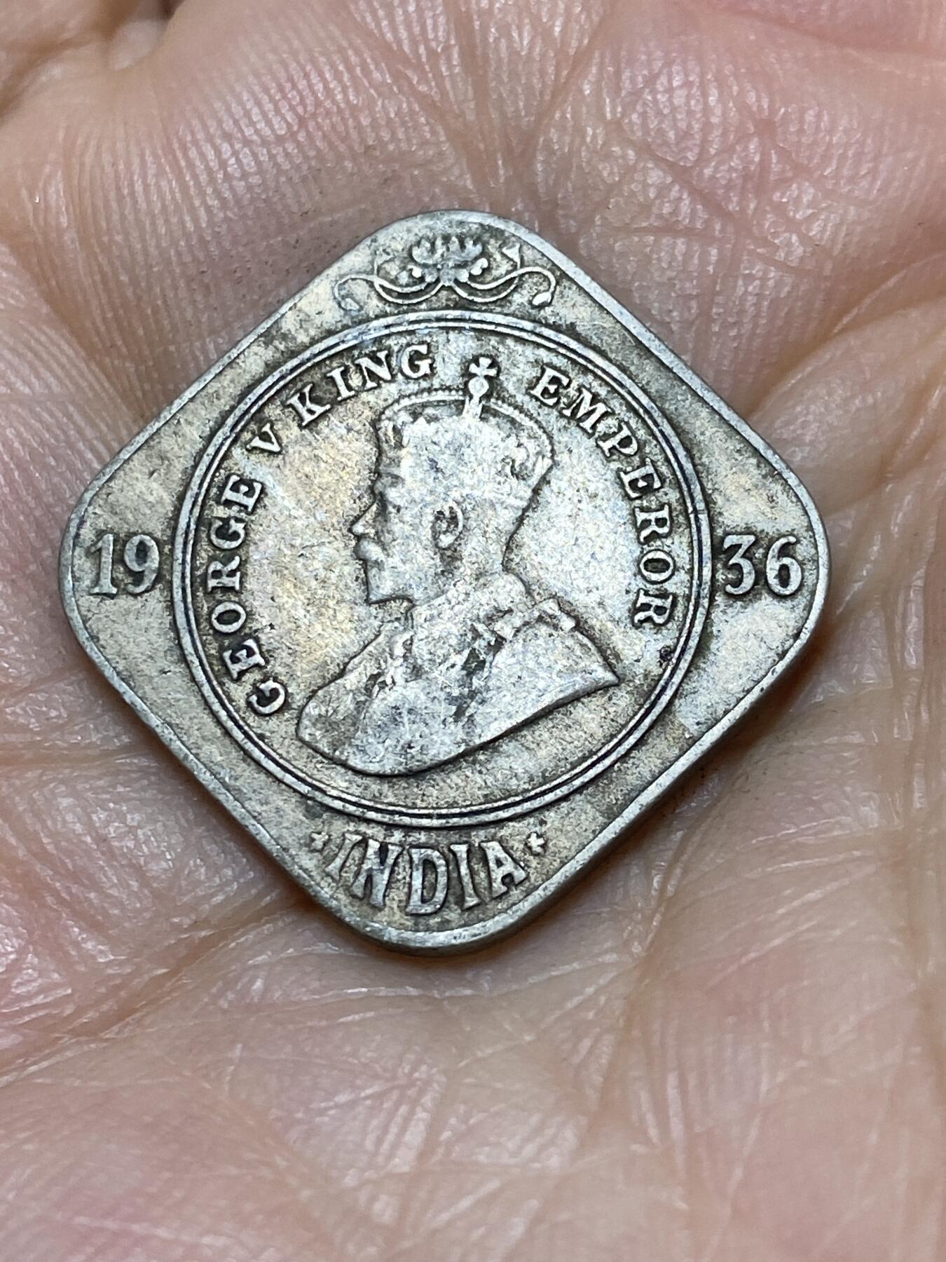 2025年第一百零五场(总第一百三十一场）外国好品散币(免佣金) 好品–英属印度1936年2安娜(乔治五世逝世年，b版孟买造)