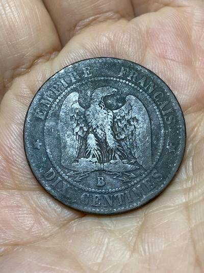 2025年第一百零五场(总第一百三十一场）外国好品散币(免佣金) - 法兰西第二帝国1856年10生丁(拿破仑三世第一版，B标鲁昂造)
