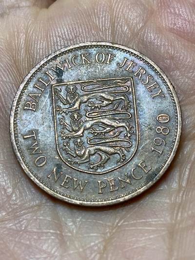 2025年第一百零五场(总第一百三十一场）外国好品散币(免佣金) - 英属泽西岛🇯🇪1980年2新便士(伊丽莎白二世中年花冠，十进制第一版，关门年仅发行3年)