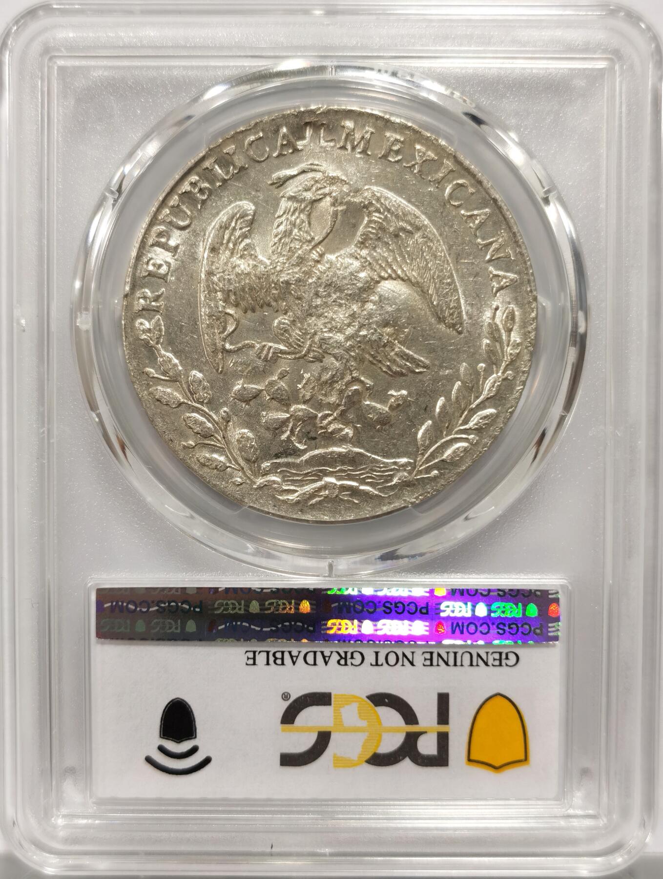 博洋堂世界钱币拍卖第142期（全场包邮） PCGS AU 墨西哥1884年GO BR版花边鹰洋，原光十足，多个精美戳记