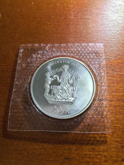 长老汇蛇年精选第五十九场拍卖 2002瑞士圣高尔修道院20法郎银币，20克835银，34737枚