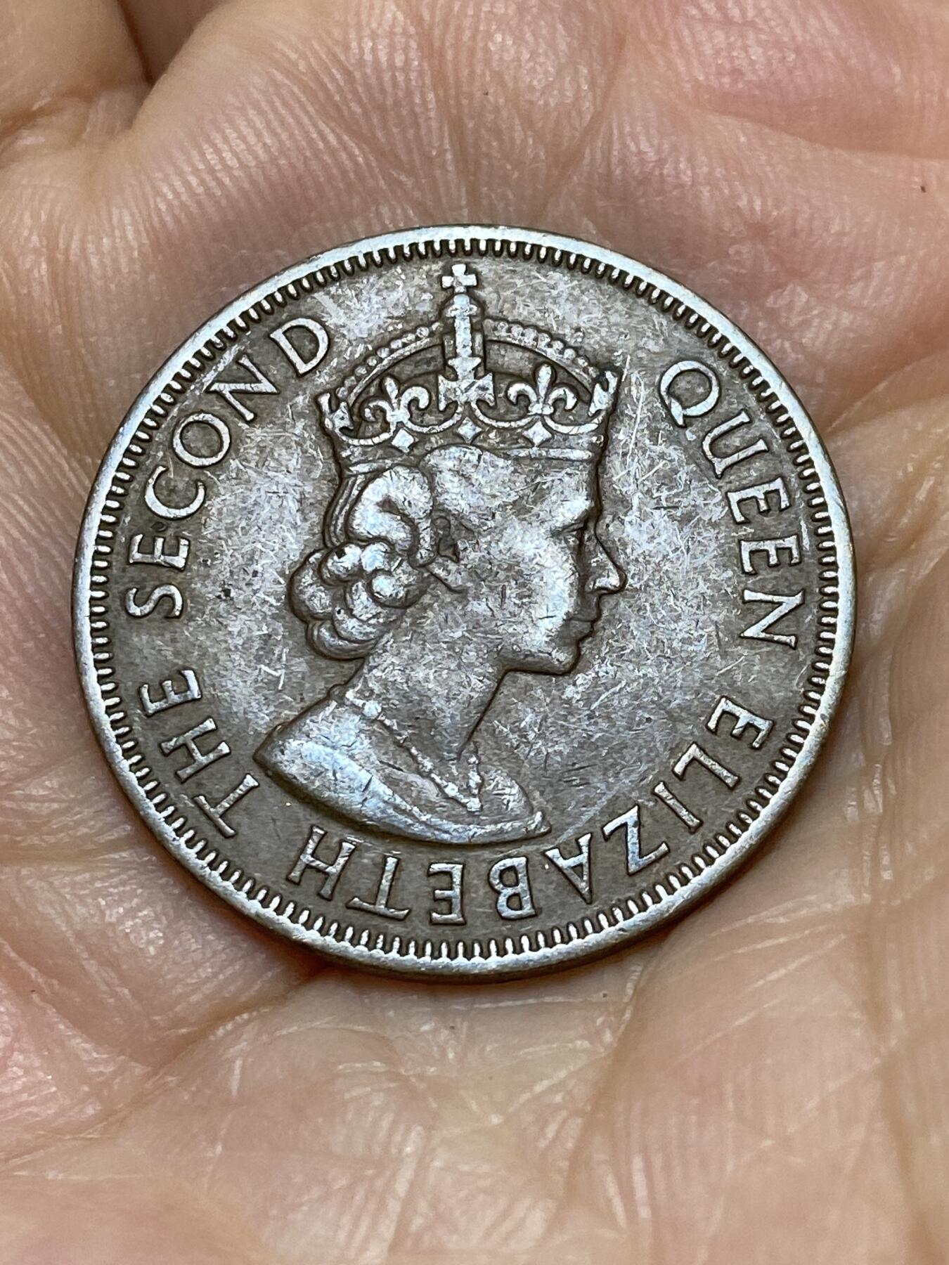 2025年第一百零五场(总第一百三十一场）外国好品散币(免佣金) 英属塞浦路斯1955年5米尔(伊丽莎白二世青年带冠，首发年仅发行2年)
