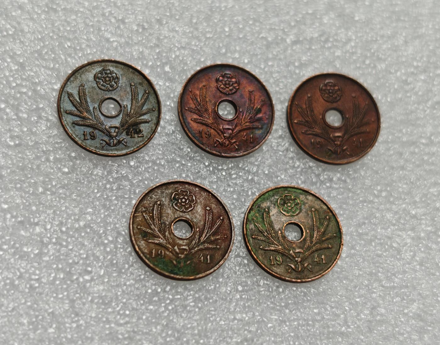 瓶子🏺第211期拍卖会  1941年二战时期俄占芬兰5盆尼铜币5枚