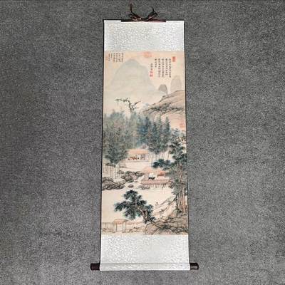 名家名画（装饰画）专场 - 明沈贞竹炉山房图卷轴画