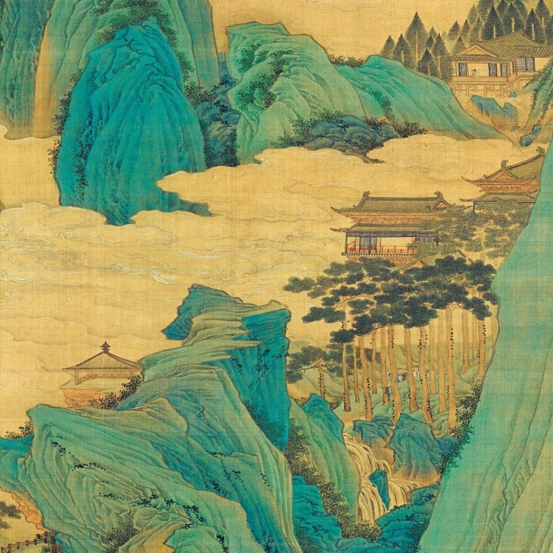 名家名画（装饰画）专场 明仇英桃源仙境图卷轴画