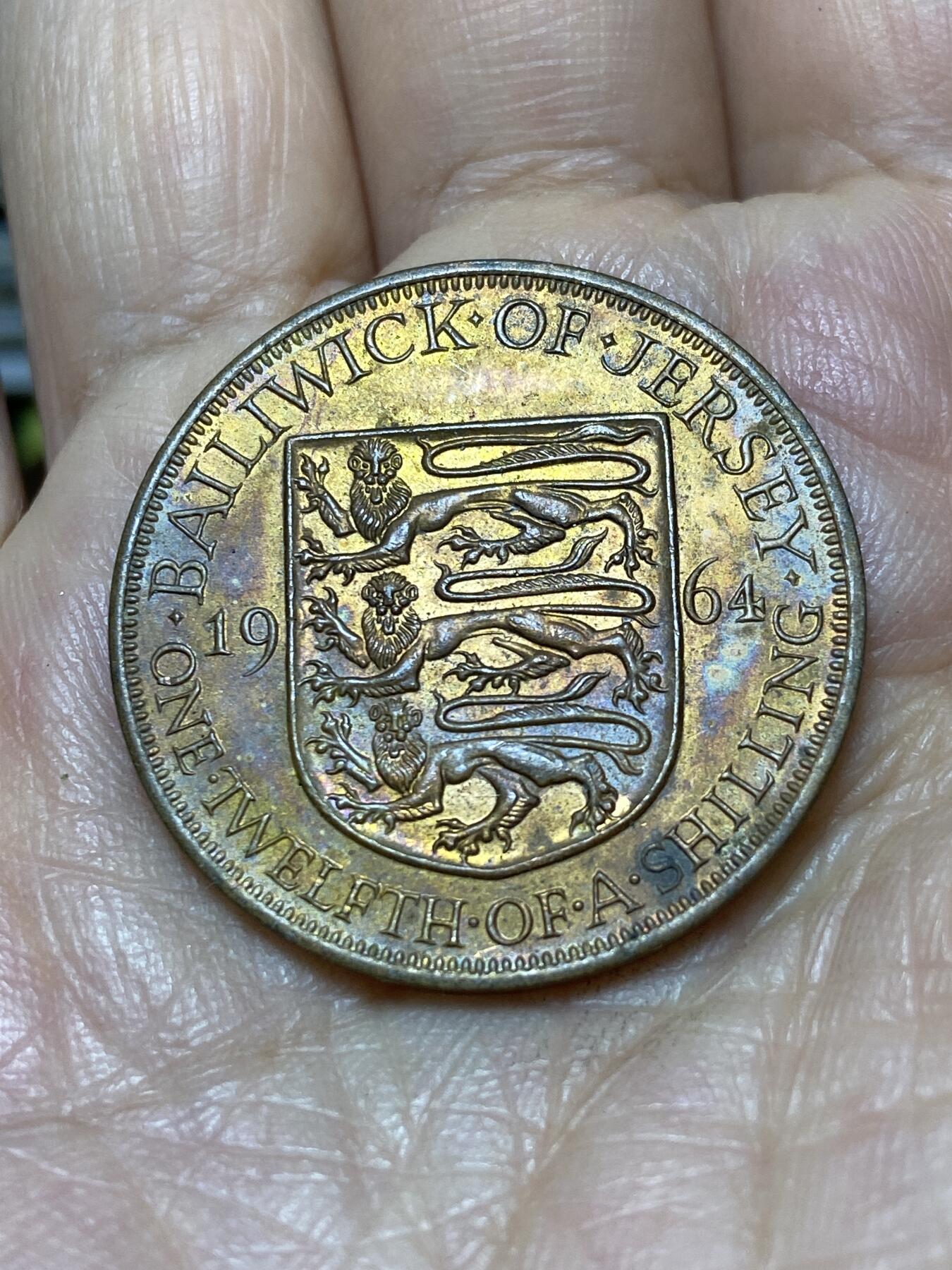 2025年第一百零五场(总第一百三十一场）外国好品散币(免佣金) 英属泽西岛🇯🇪1964年1/12先令(伊丽莎白二世青年带冠，关门年仅发行2年)