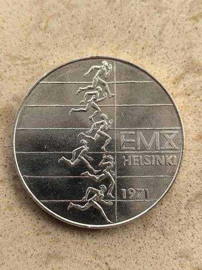 道一币馆币章第一百五十场 - 芬兰1971年欧洲田径锦标赛10马克银币  24.2g 500s