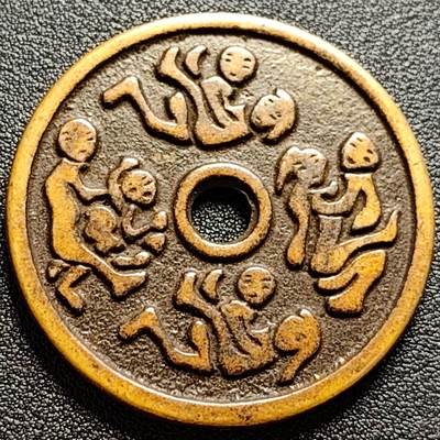 泉币菌-第110场-精品福利场 -  自定义 日本回流风花雪月 压胜钱 圆孔民俗花钱 48.8mm×3.5mm 不懂 所有细节拍清楚了 