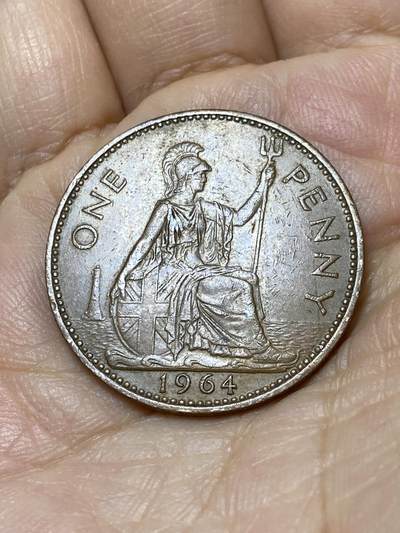 2025年第一百零六场(总第一百三十二场）外国好品散币(免佣金) - 英国🇬🇧1964年1便士(伊丽莎白二世青年桂冠第二版)