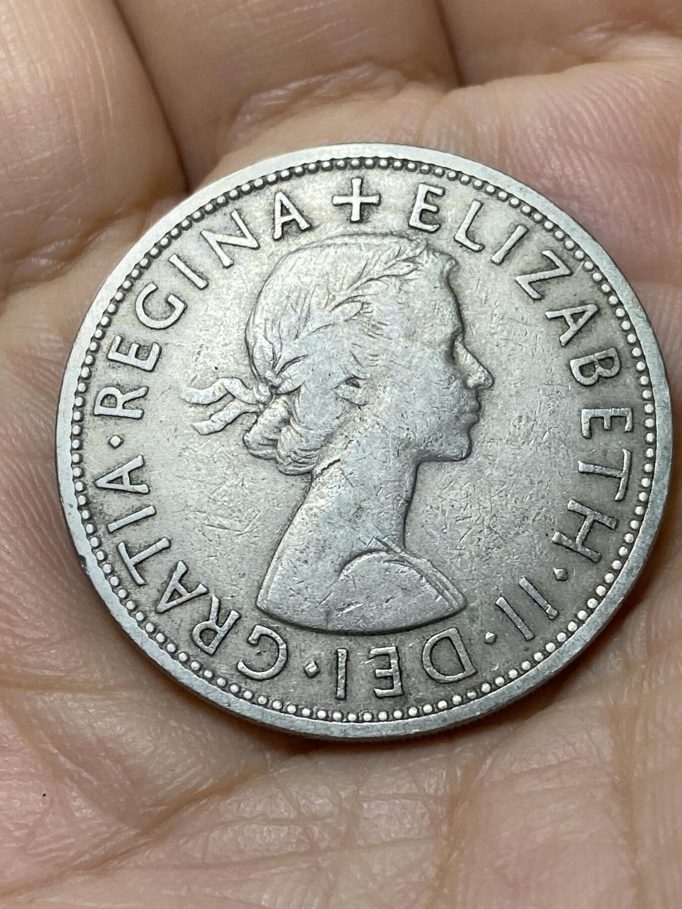 2025年第一百零六场(总第一百三十二场）外国好品散币(免佣金) 英国🇬🇧1956年半克朗(伊丽莎白二世青年桂冠第二版)