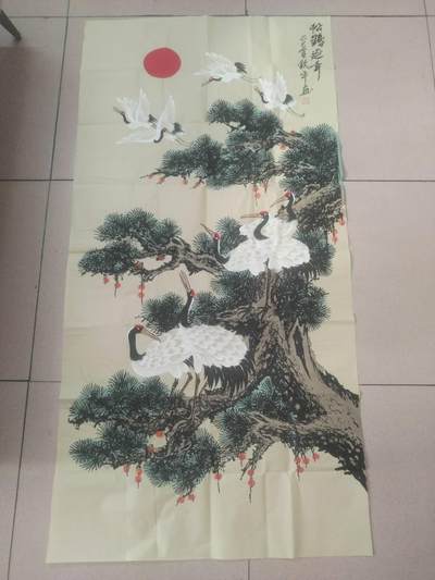 国画 书法 - 李钦平老师 松鹤延年。140—70cm。