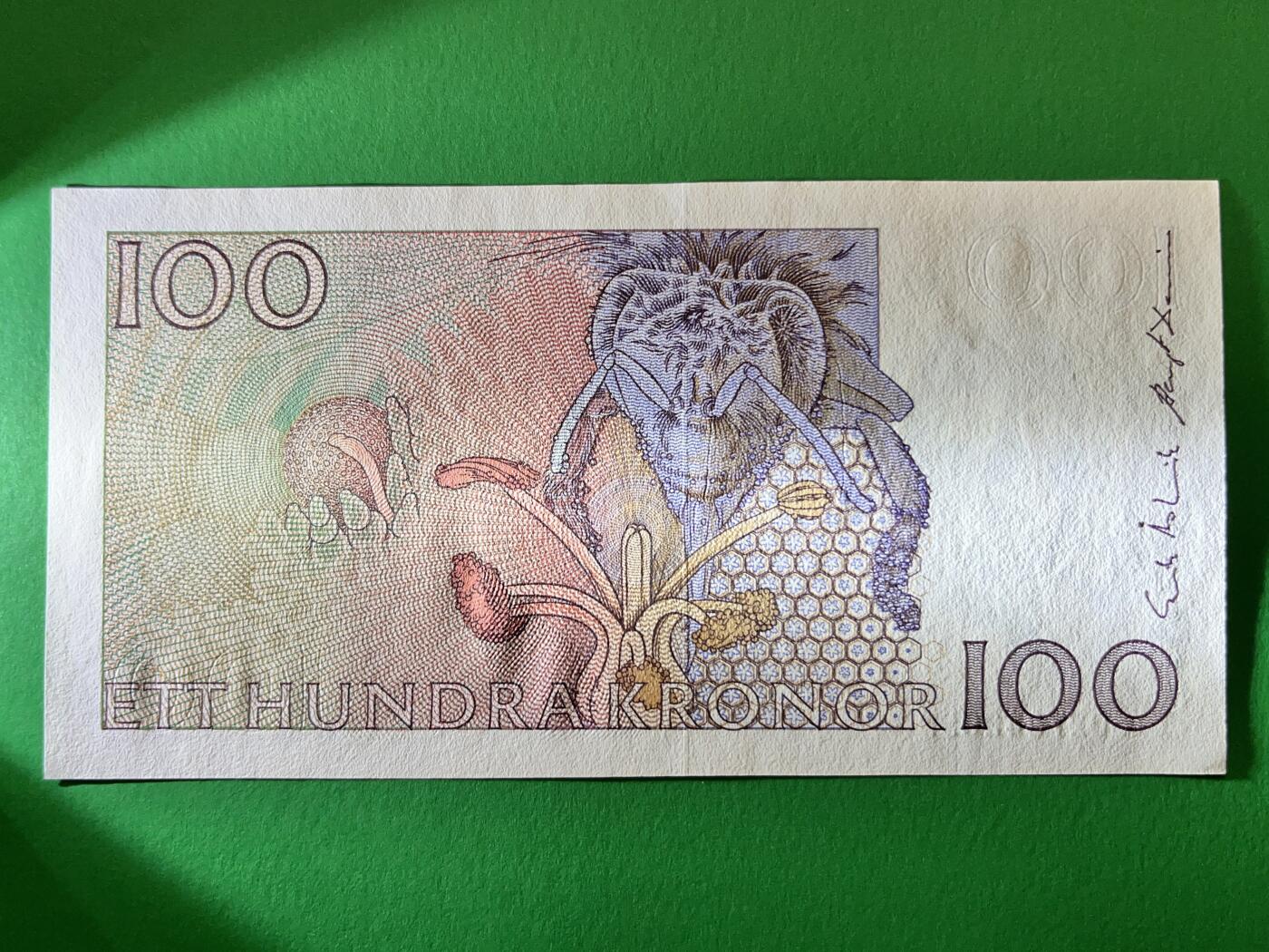 咖啡豆•收藏 2025年Oct_13世界各国纸币拍卖 瑞典 1986年 100克朗 全新UNC 外国纸币 初版首年