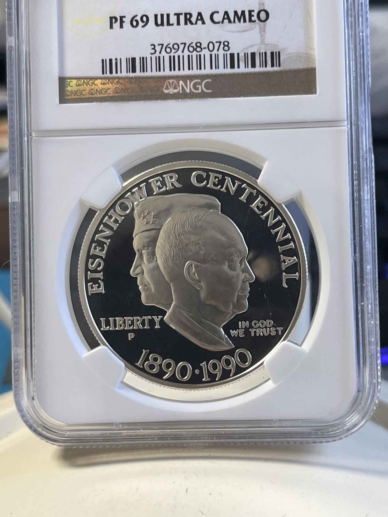 第177期拍卖【长期征集拍品】 美国1990年1美元精制银币 艾森豪威尔 NGC PF69UC