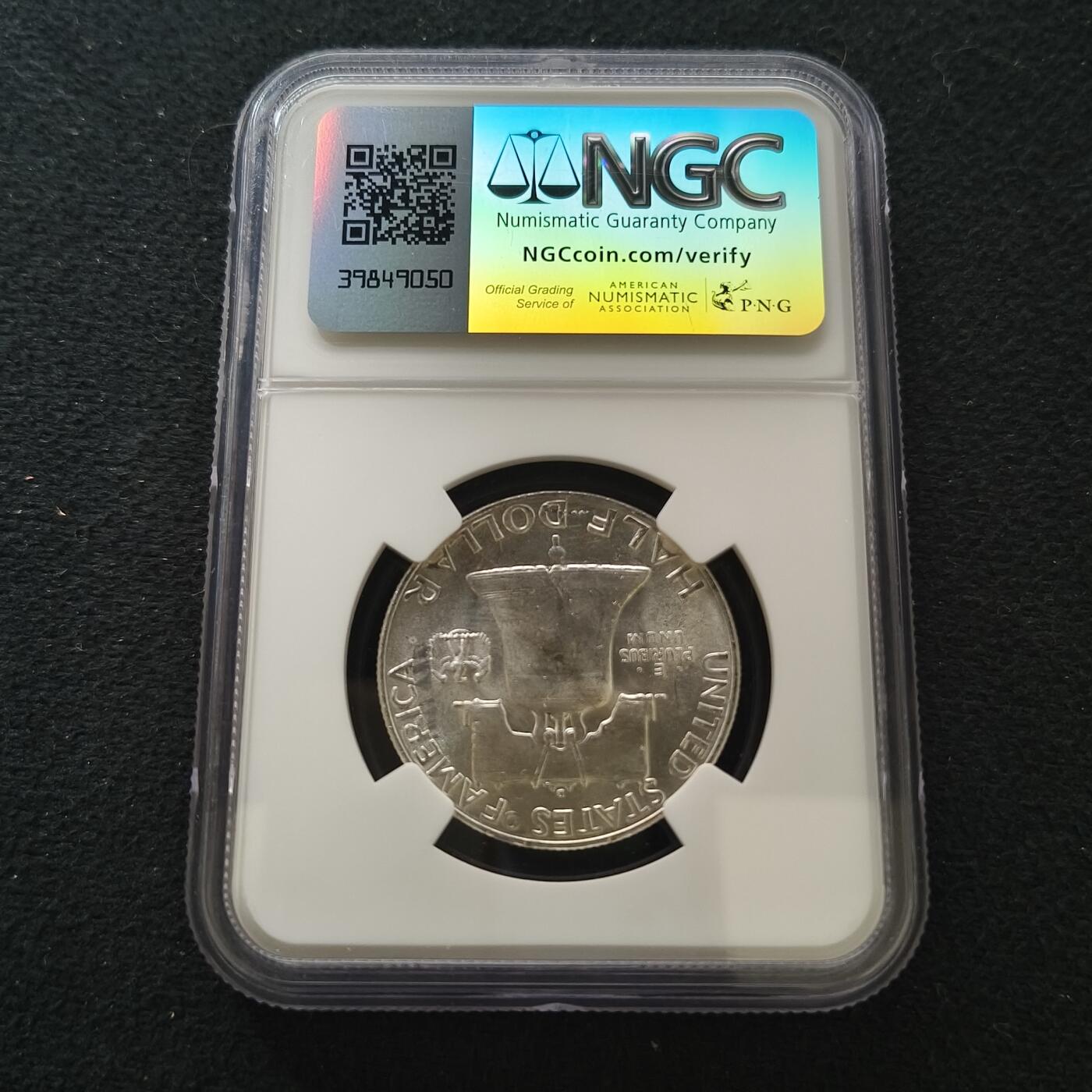 【全场包邮】纯粹捡漏拍467场-待排序 美国1953年富兰克林50分银币-NGC MS63