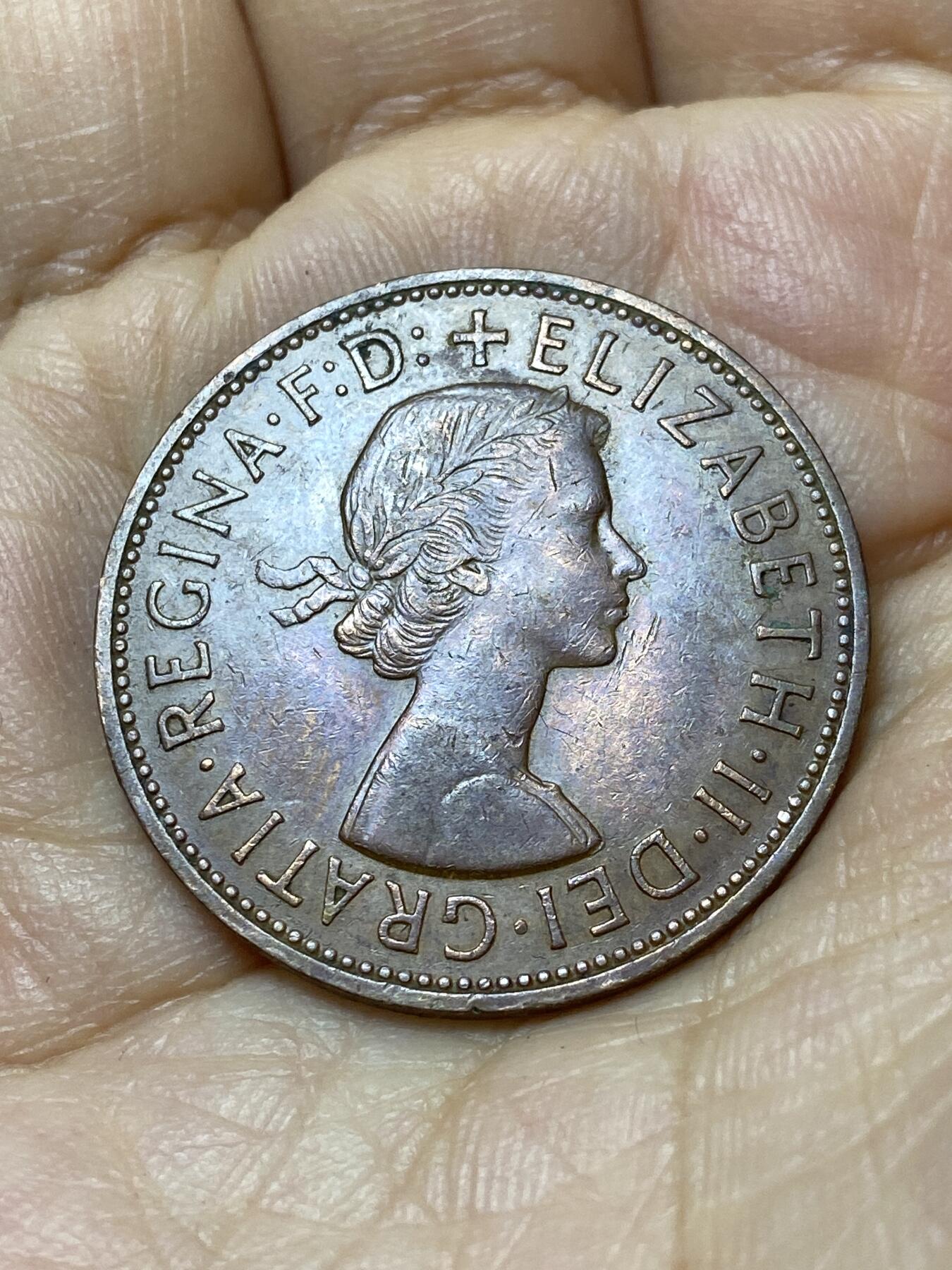 2025年第一百零六场(总第一百三十二场）外国好品散币(免佣金) 英国🇬🇧1966年1便士(伊丽莎白二世青年桂冠第二版)