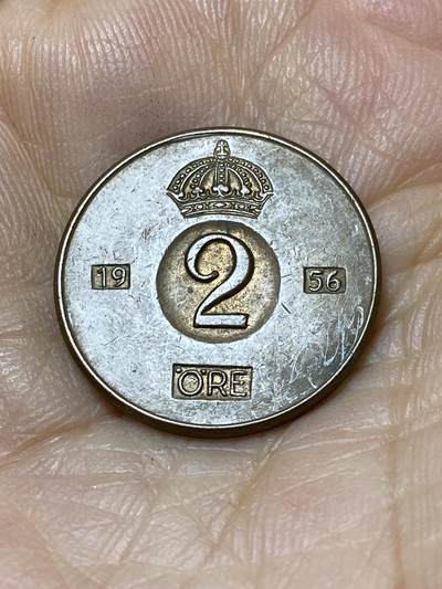 2025年第一百零六场(总第一百三十二场）外国好品散币(免佣金) - 瑞典🇸🇪1956年2欧尔(古斯塔夫六世第一套，前期TS标)