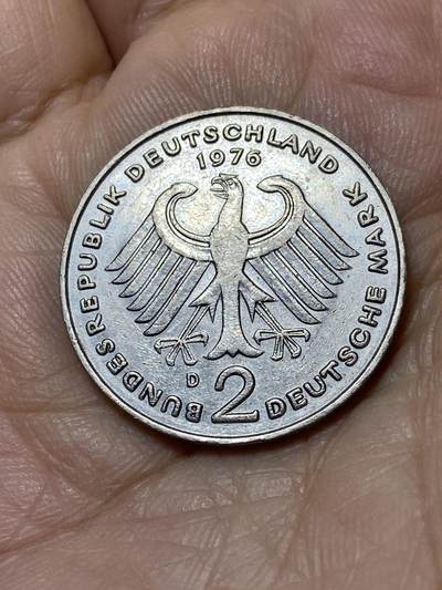 2025年第一百零六场(总第一百三十二场）外国好品散币(免佣金) - 德国🇩🇪1976年2马克(D标，慕尼黑造)