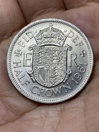 2025年第一百零六场(总第一百三十二场）外国好品散币(免佣金) - 英国🇬🇧1961年半克朗(伊丽莎白二世青年桂冠第二版)