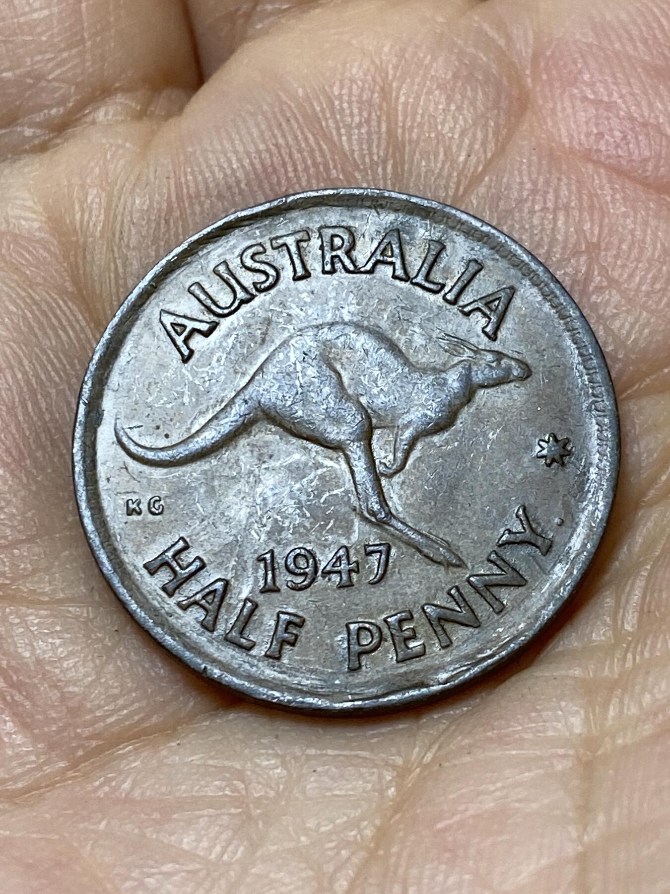 2025年第一百零六场(总第一百三十二场）外国好品散币(免佣金) 澳大利亚🇦🇺1947年半便士(乔治六世第二版)