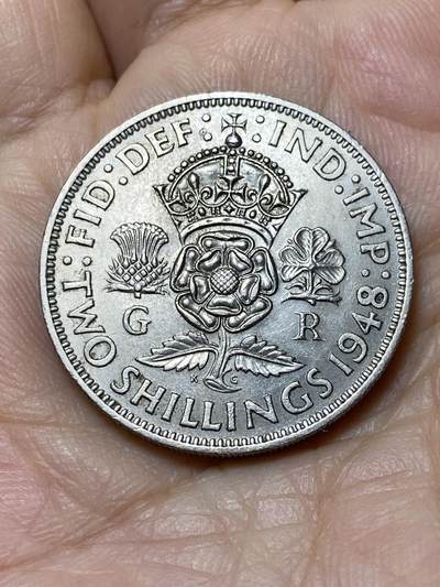 2025年第一百零六场(总第一百三十二场）外国好品散币(免佣金) - 好品–英国🇬🇧1948年2先令(乔治六世第二版关门年仅发行2年)