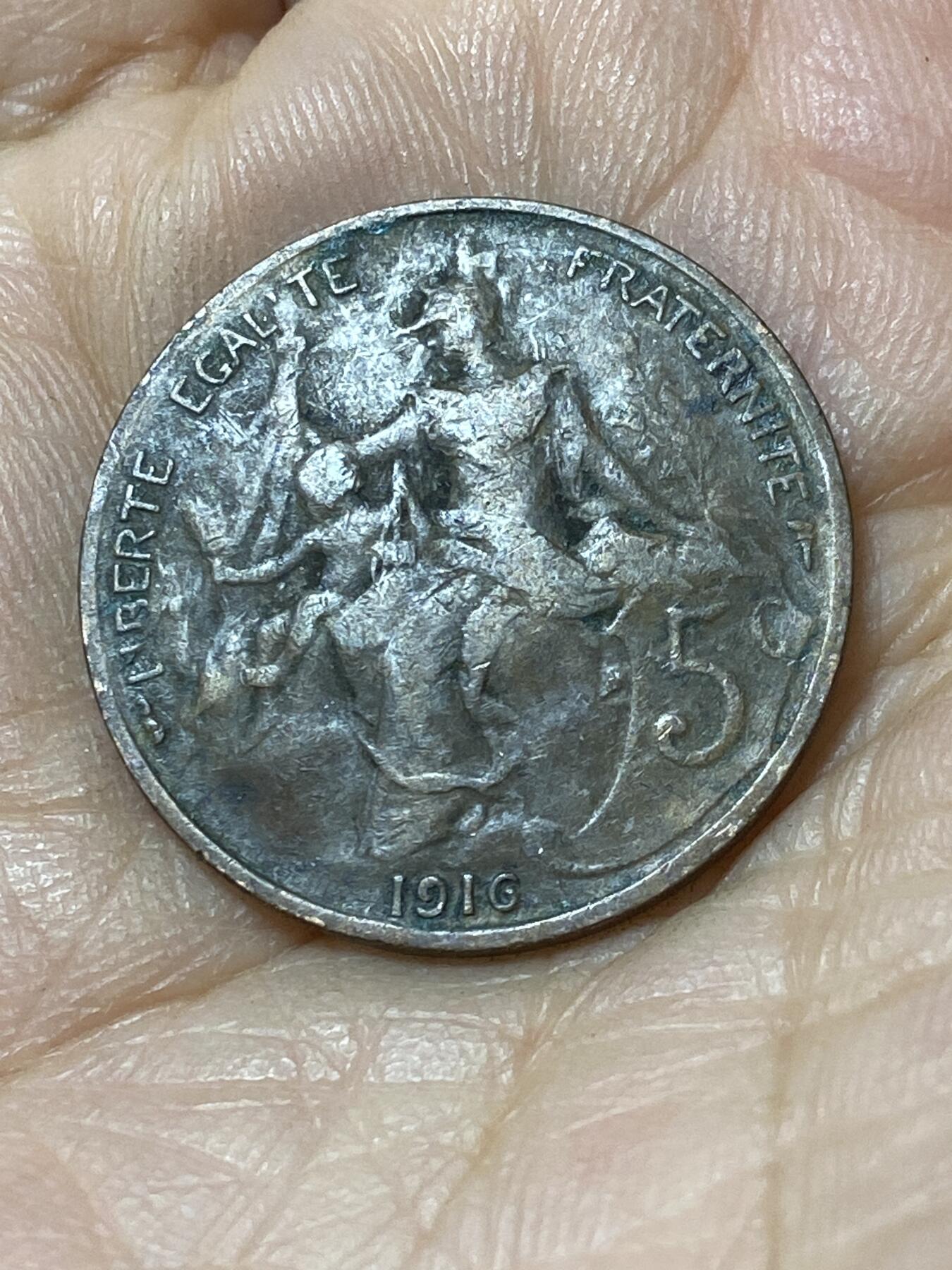 2025年第一百零六场(总第一百三十二场）外国好品散币(免佣金) 法国🇫🇷1916年5生丁
