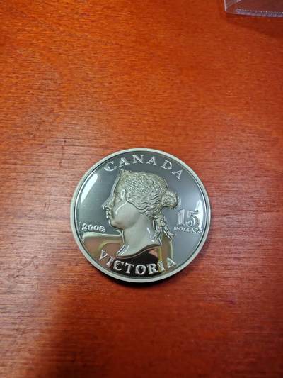 长老汇蛇年精选第五十九场拍卖  2008加拿大维多利亚超高浮雕15元精制银币，30克925银，3442枚
