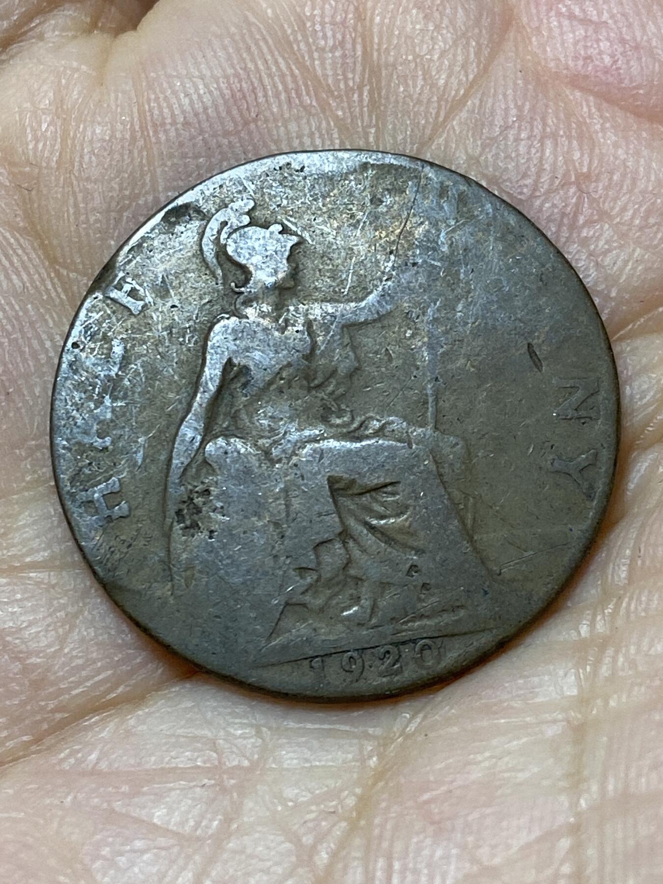 2025年第一百零六场(总第一百三十二场）外国好品散币(免佣金) 英国🇬🇧1920年半便士(乔治五世第一版)