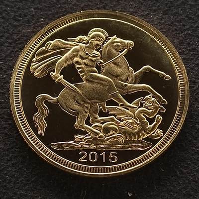 【全场包邮】纯粹捡漏拍466场-待排序 - 【纪念章】英国2015年马剑精制镀金克朗型纪念章