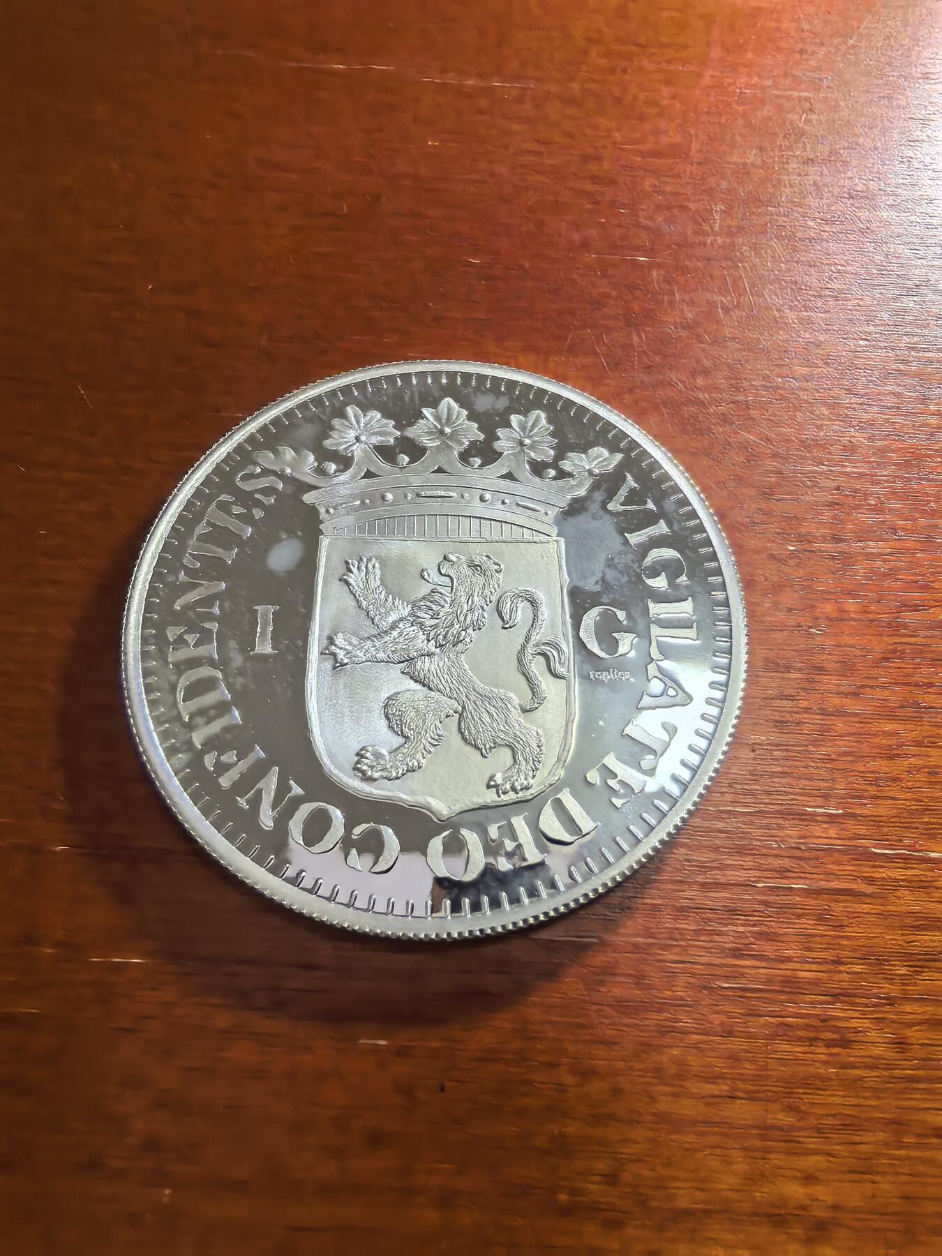 长老汇蛇年精选第五十九场拍卖 1680荷兰1古尔登复刻精制银币，1盎司925银，45MM，不含证书