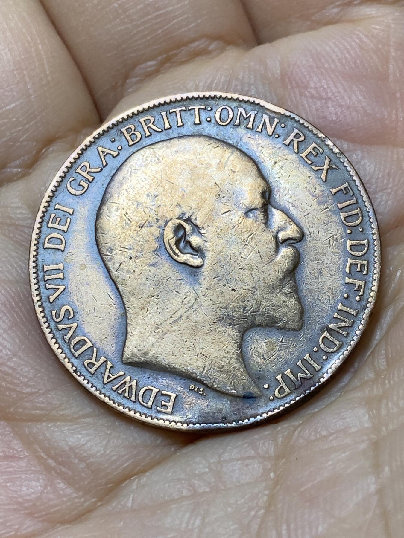 2025年第一百零六场(总第一百三十二场）外国好品散币(免佣金) 英国🇬🇧1908年1便士(爱德华七世时期)