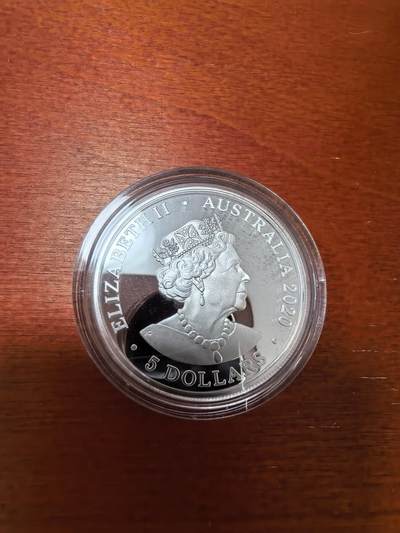 长老汇蛇年精选第五十九场拍卖 2020澳大利亚二战结束75周年5元精制银币，盒证全，3500枚，1盎司999银