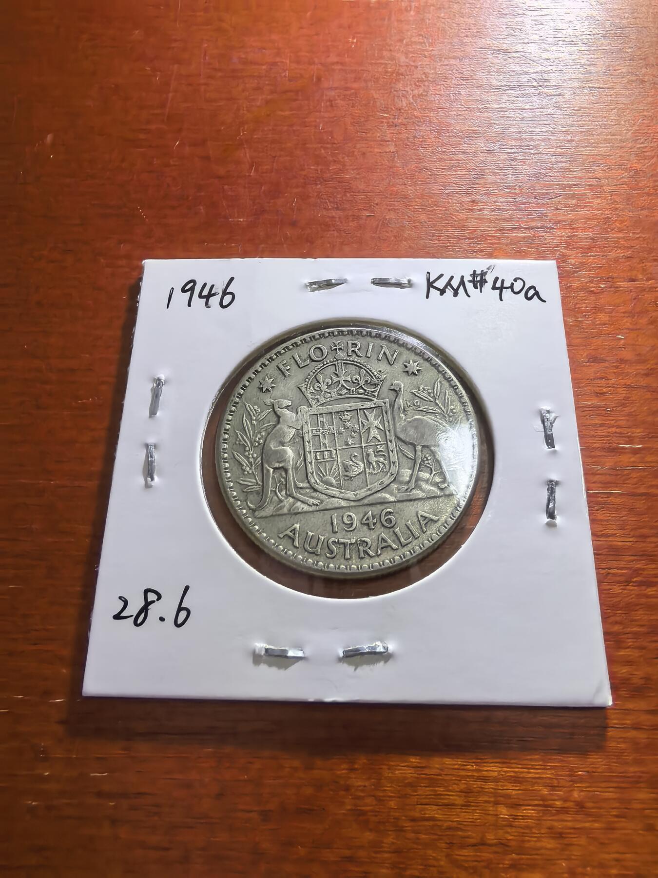 长老汇蛇年精选第五十九场拍卖 1946澳大利亚乔治六世1弗洛林银币，11.31克500银