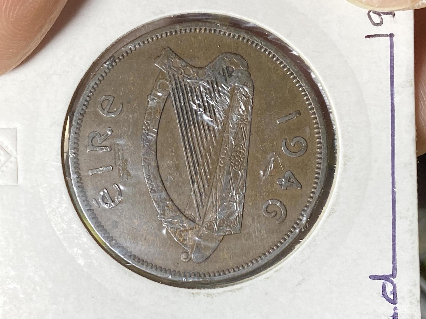 2025年第一百零六场(总第一百三十二场）外国好品散币(免佣金) 爱尔兰🇮🇪1946年1便士(共和国时期第一套)