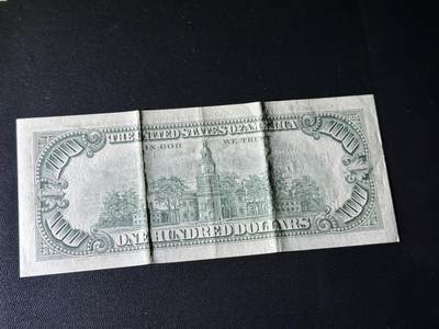 《外钞收藏家》第五百七十四期（精选场）（本平台长期征集拍品、欢迎藏友们联系合作） 1974年美国小头100美元 非全新 品相如图 