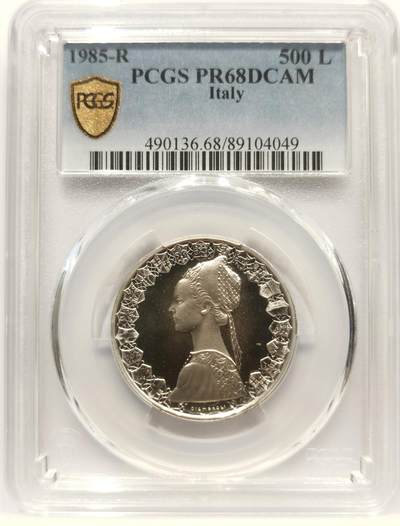 博洋堂世界钱币拍卖第142期（全场包邮） - PCGS PR68DCAM 意大利1985年人妻帆船500里拉银币 精制深度镜面 发行量仅1.5万枚 该枚亚军分 更高分仅4枚