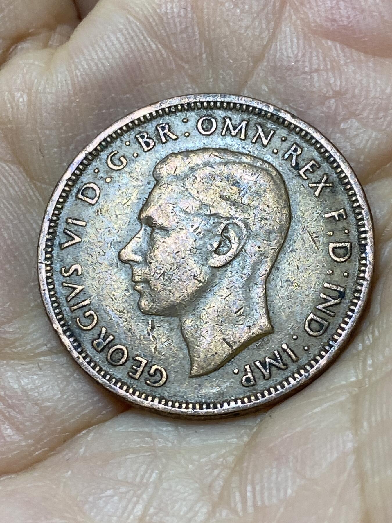 2025年第一百零六场(总第一百三十二场）外国好品散币(免佣金) 英国🇬🇧1943年半便士(乔治六世第一版)
