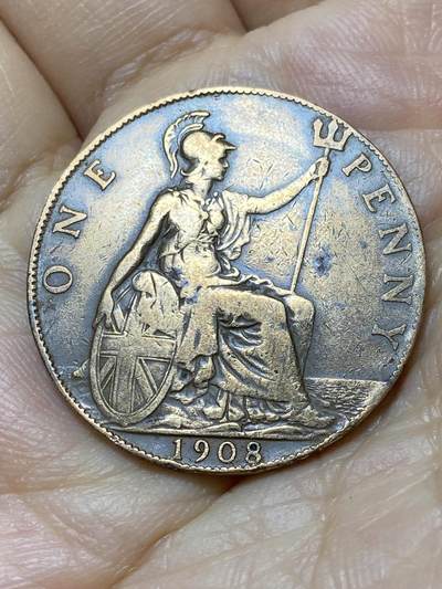 2025年第一百零六场(总第一百三十二场）外国好品散币(免佣金) - 英国🇬🇧1908年1便士(爱德华七世时期)